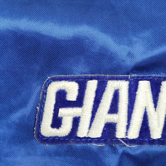 Vintage 80s New York Giants Varsity Bomber Jacket L/XL Chalk-Line Retro NFL Crop - Picture 14 of 15
